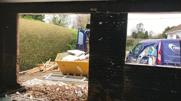 Removing Central Pillar in a Garage Alteration in Devizes